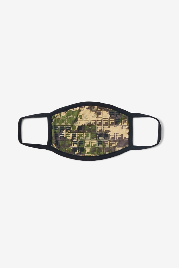 Green Camo Multi Fila Camouflage Logo Face Mask