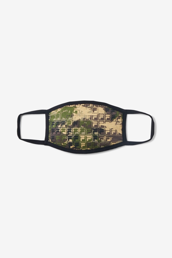 Green Camo Multi Fila Camouflage Logo Face Mask