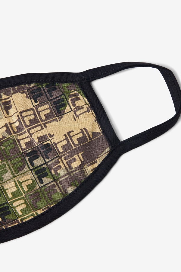 Green Camo Multi Fila Camouflage Logo Face Mask