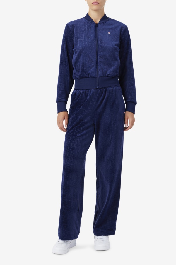 Devika Velour Track Pant Fila Navy