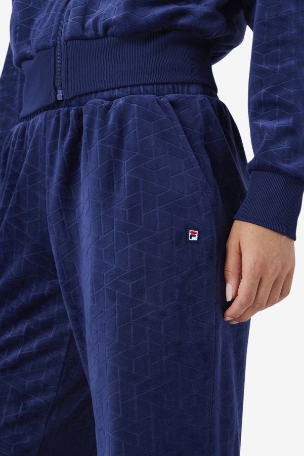 Devika Velour Track Pant Fila Navy