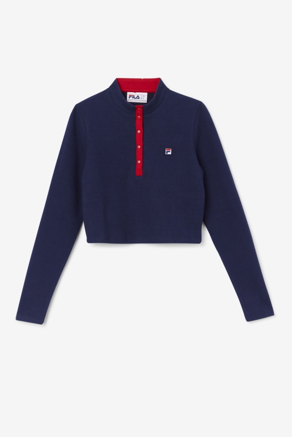 Navy Fila Josie Half Zip Top
