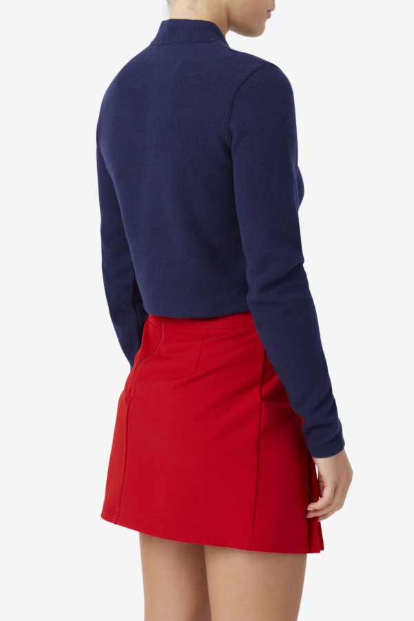 Navy Fila Josie Half Zip Top