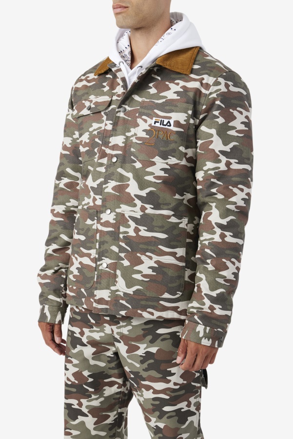 2Pac Jacket Fila Camo Print/Bronze Brown