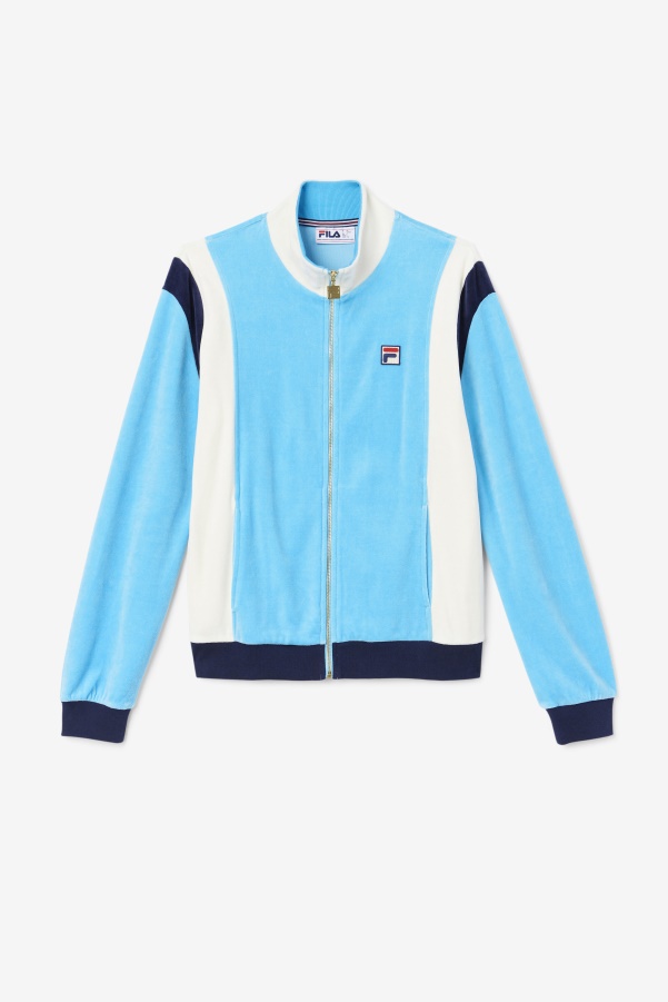 Fila Floyd Velour Jacket Aquarius/Egret/Navy