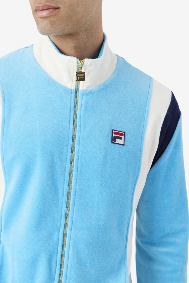 Fila Floyd Velour Jacket Aquarius/Egret/Navy