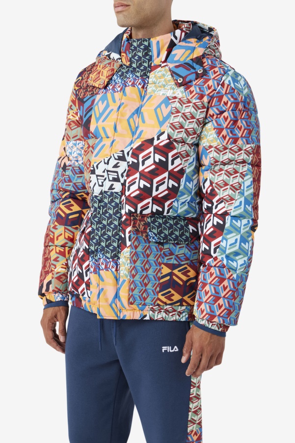 Vostok Outdoor Puffer Jacket Fila Ocean/Yellow/White