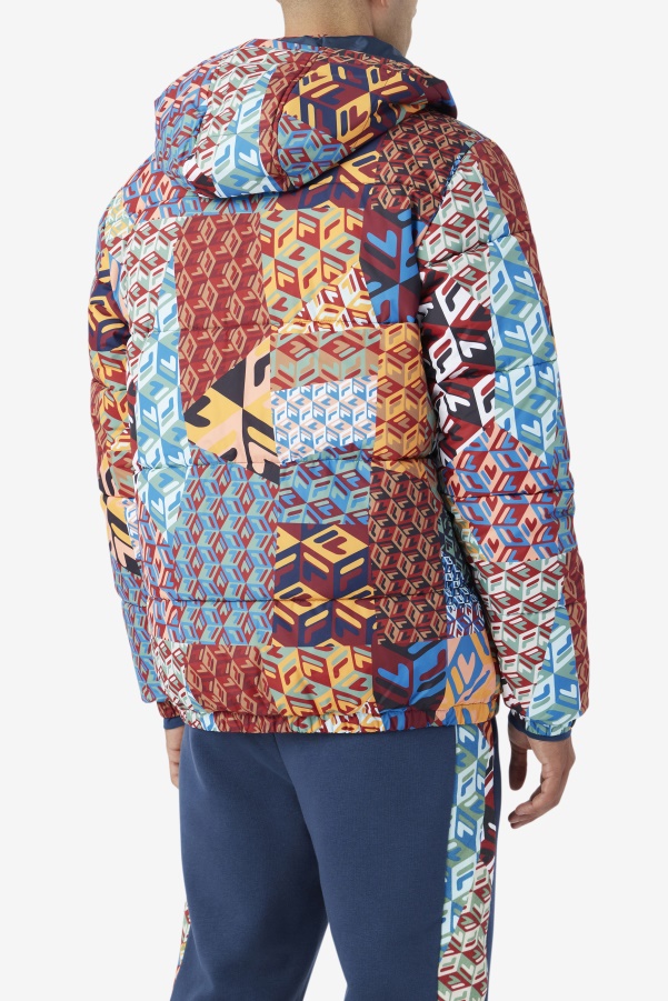 Vostok Outdoor Puffer Jacket Fila Ocean/Yellow/White