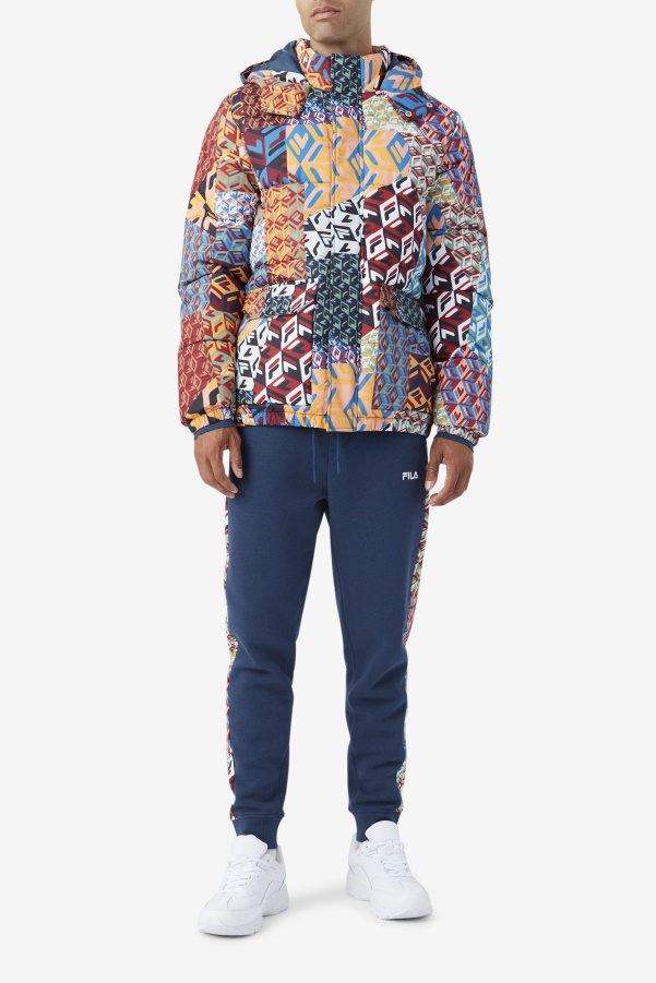 Vostok Outdoor Puffer Jacket Fila Ocean/Yellow/White