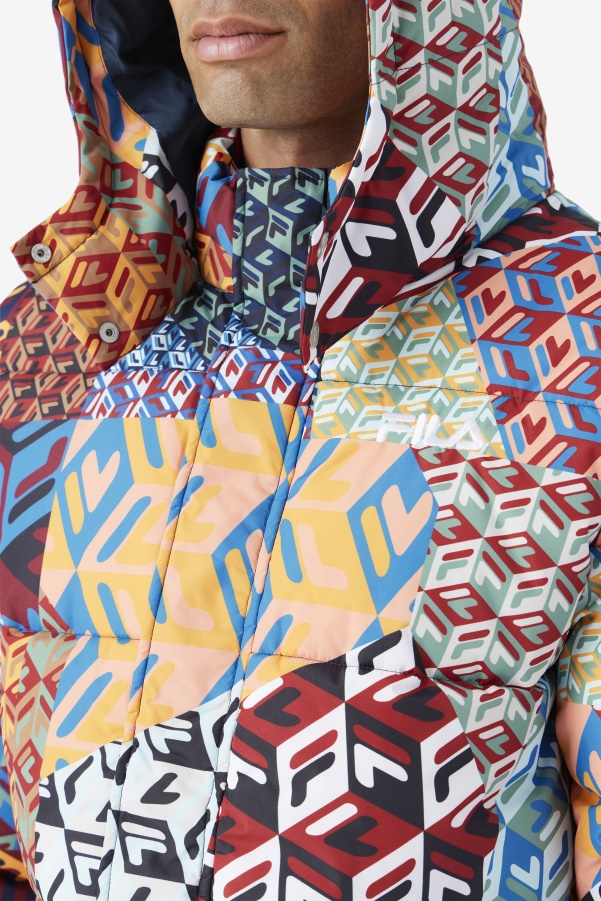 Vostok Outdoor Puffer Jacket Fila Ocean/Yellow/White