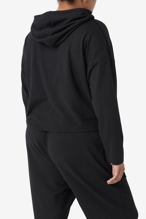 Fi-Lux Cropped Black Hoodie Fila