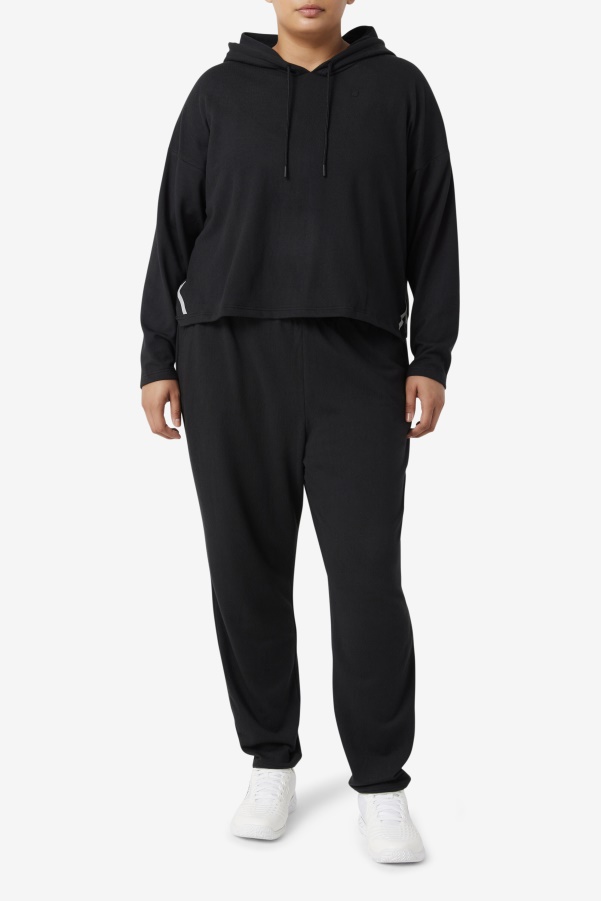 Fi-Lux Cropped Black Hoodie Fila