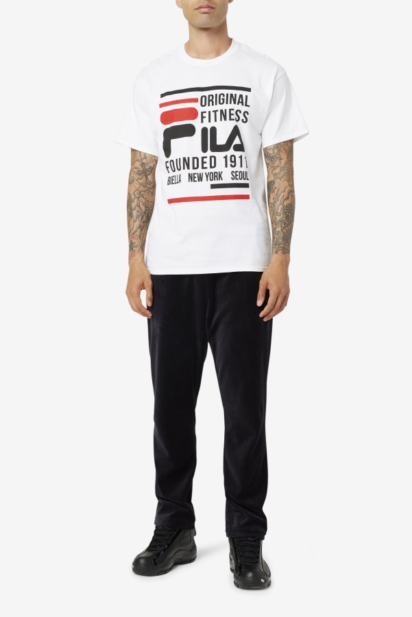 White/Black/Red Fila Original Fitness Tee