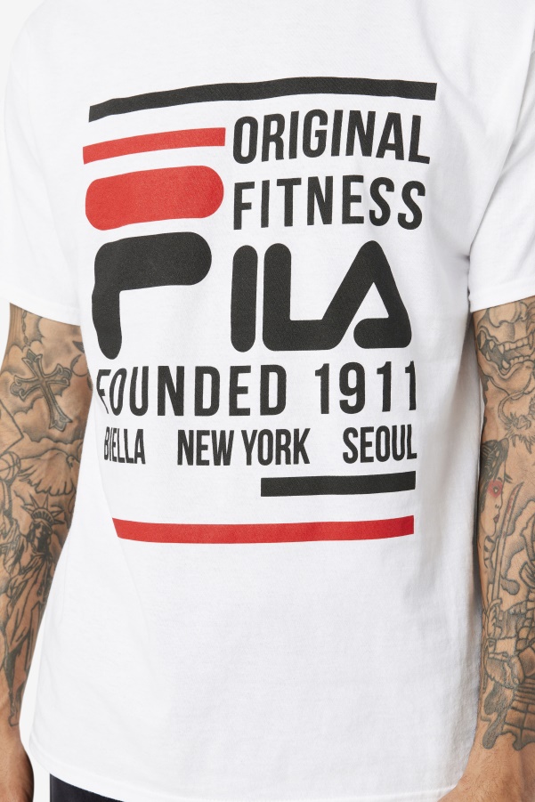 White/Black/Red Fila Original Fitness Tee