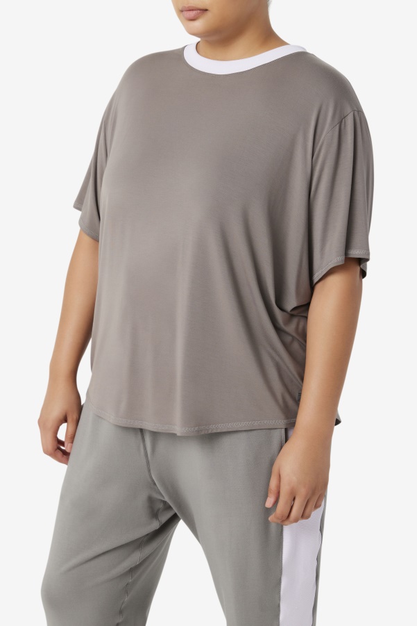 Fi-Lux Short Sleeve Top Fila Gargoyle/Lavender Blue