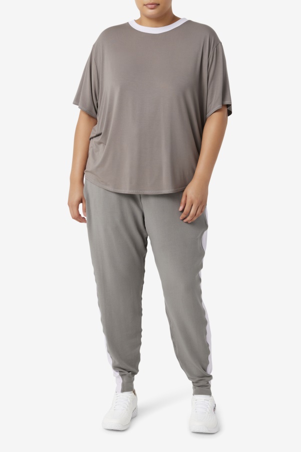 Fi-Lux Short Sleeve Top Fila Gargoyle/Lavender Blue