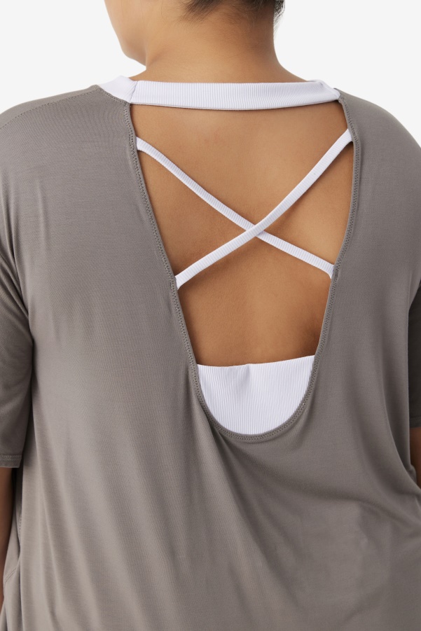 Fi-Lux Short Sleeve Top Fila Gargoyle/Lavender Blue