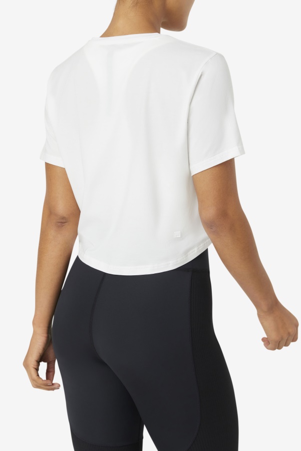 Fila White Fi-Lux High-Low Crop Top