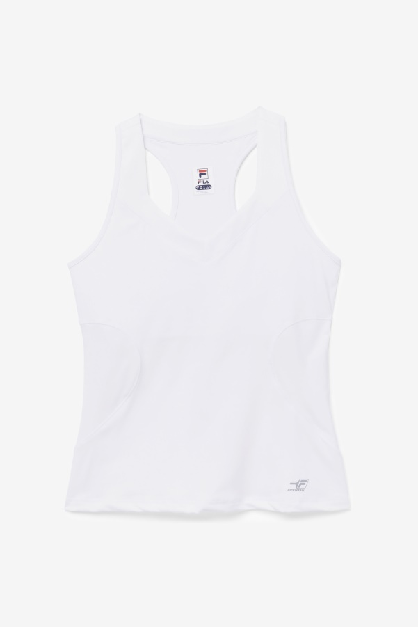 White Pickleball Halter Tank Fila