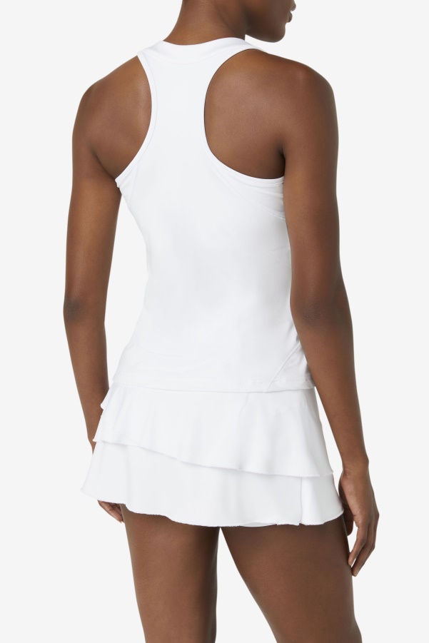 White Pickleball Halter Tank Fila