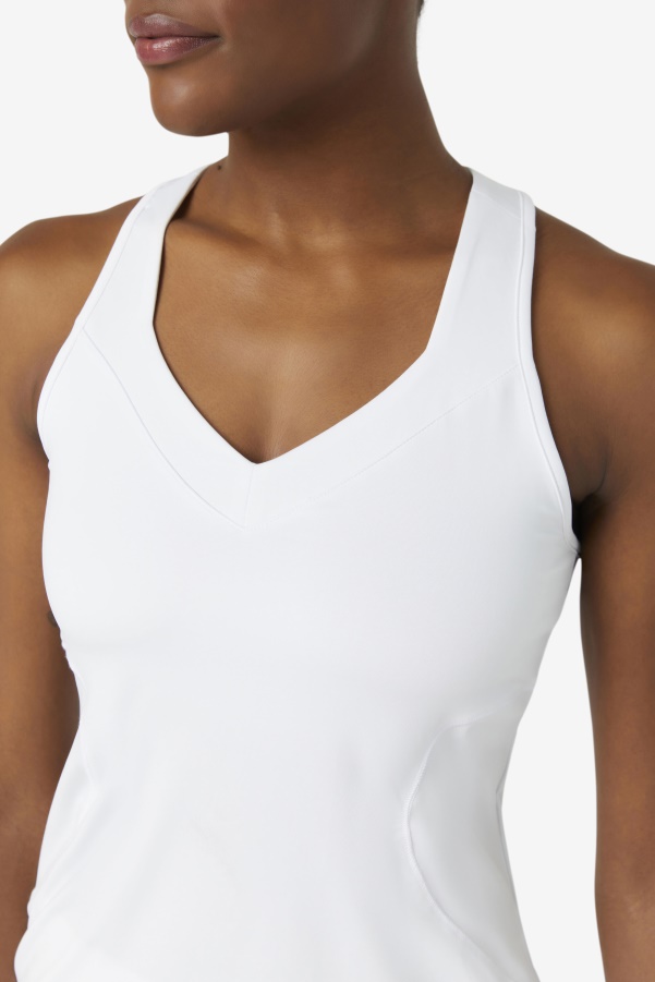 White Pickleball Halter Tank Fila