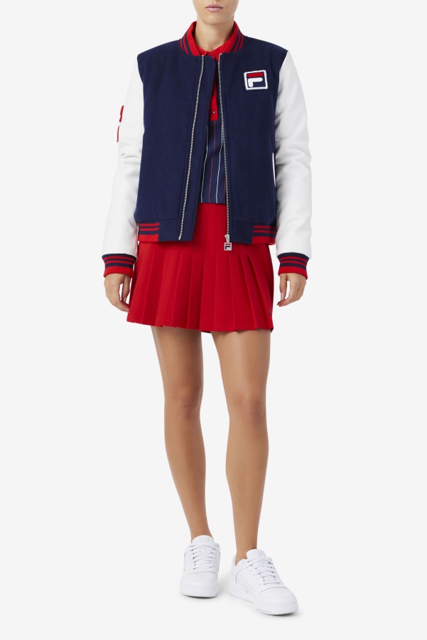 Dixon Varsity Jacket Navy/White/Red Fila