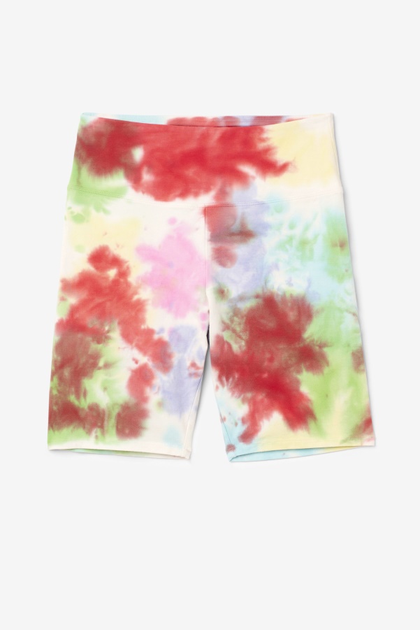 Taima Tie Dye Bike Short Green/White/Periwinkle/Red Fila