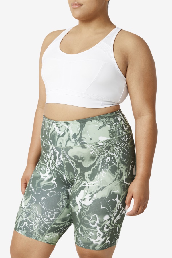 Fila White Uplift Racerback Sports Bra