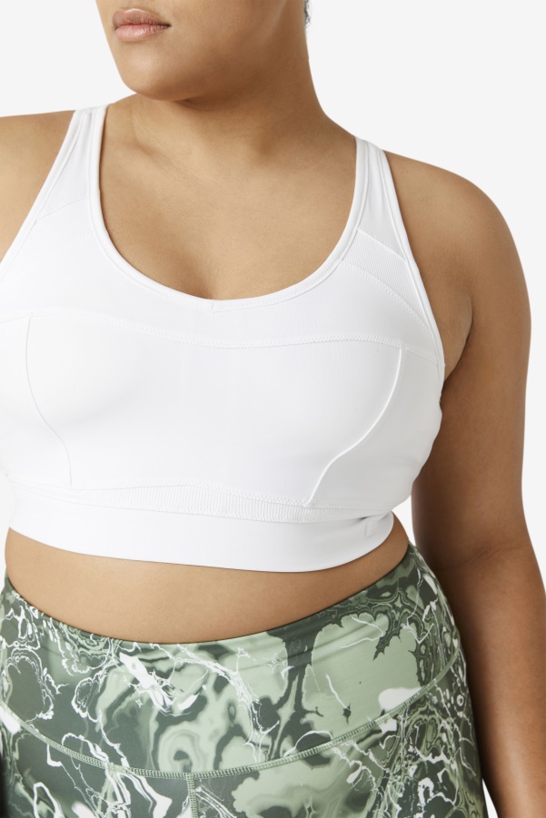 Fila White Uplift Racerback Sports Bra