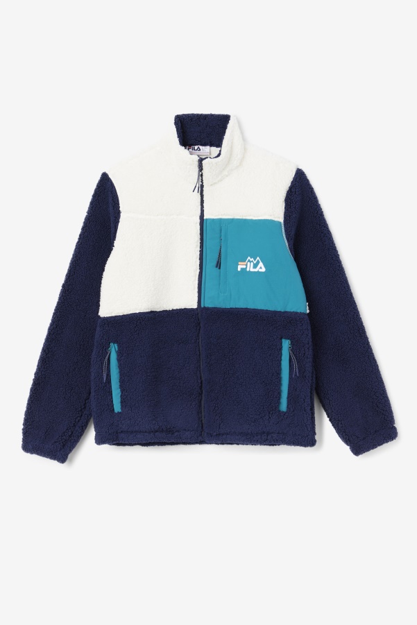 Egret/Navy/Deep Lake Fila Ravi Sherpa Jacket