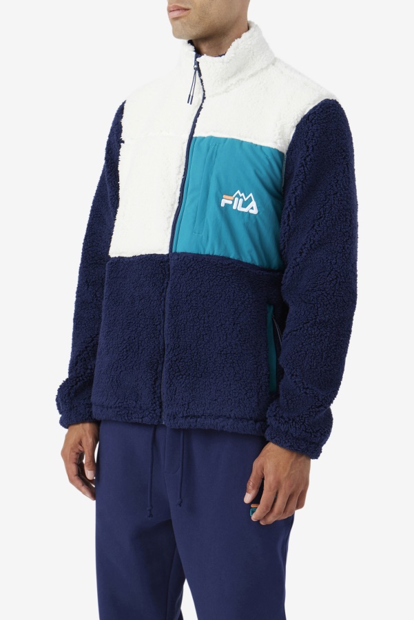 Egret/Navy/Deep Lake Fila Ravi Sherpa Jacket