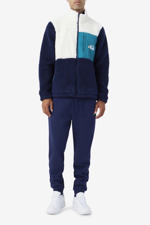 Egret/Navy/Deep Lake Fila Ravi Sherpa Jacket