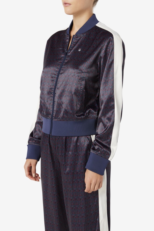 Fila Farah Satin Track Jacket Peacoat/Tofu