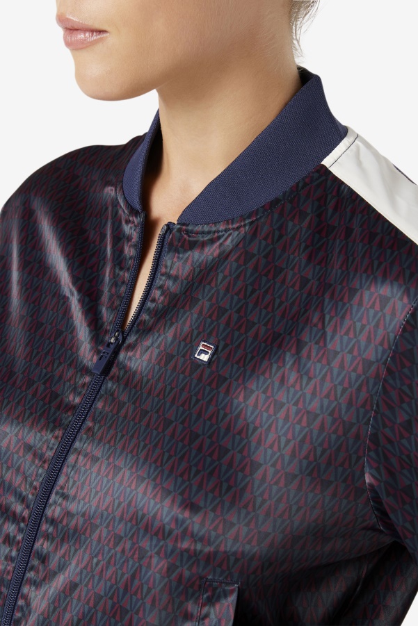 Fila Farah Satin Track Jacket Peacoat/Tofu