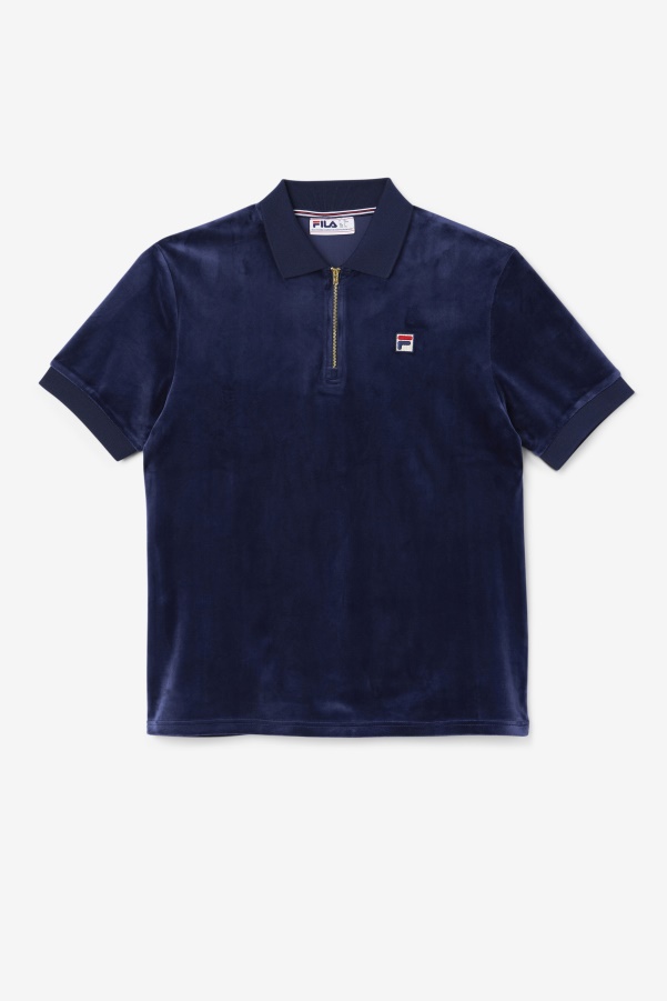 Fila Fil A Navy Devon Velour Polo