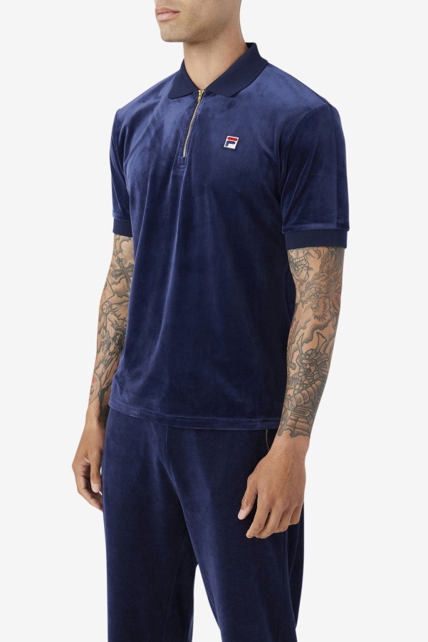 Fila Fil A Navy Devon Velour Polo
