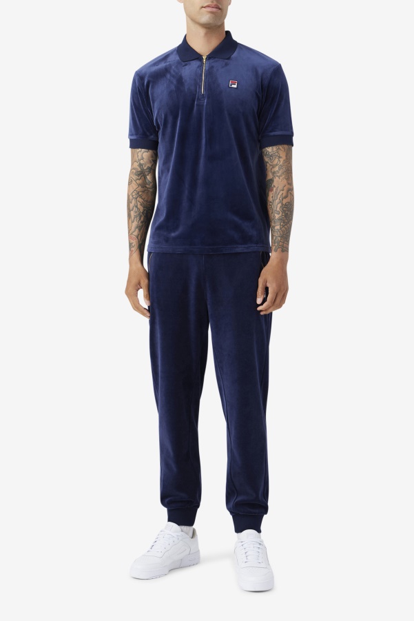 Fila Fil A Navy Devon Velour Polo