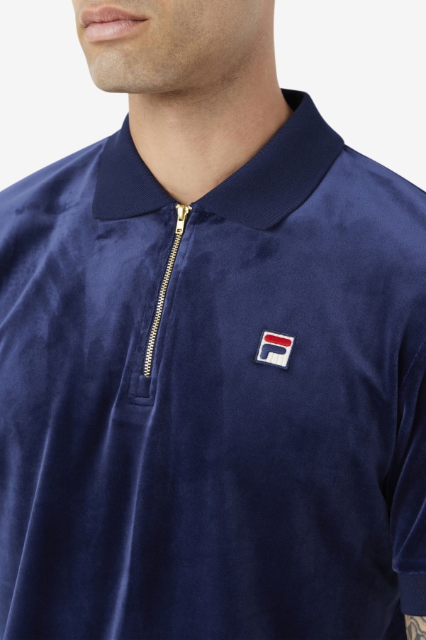 Fila Fil A Navy Devon Velour Polo