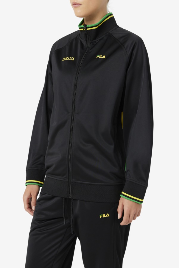 Black/Yellow/Fern Green Fila Jamaica Track Jacket