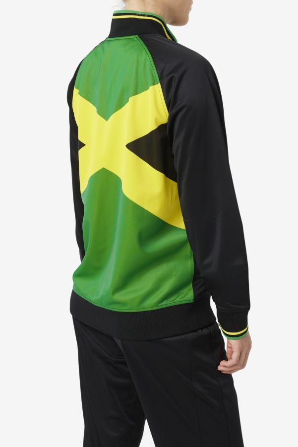 Black/Yellow/Fern Green Fila Jamaica Track Jacket