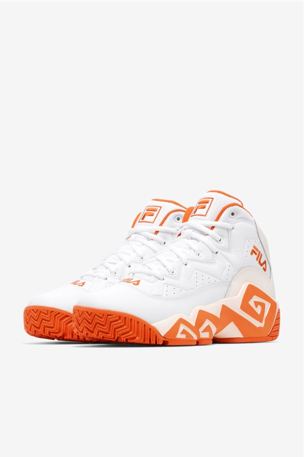 White/Mandarin Red/Gardenia Men's MB Fila