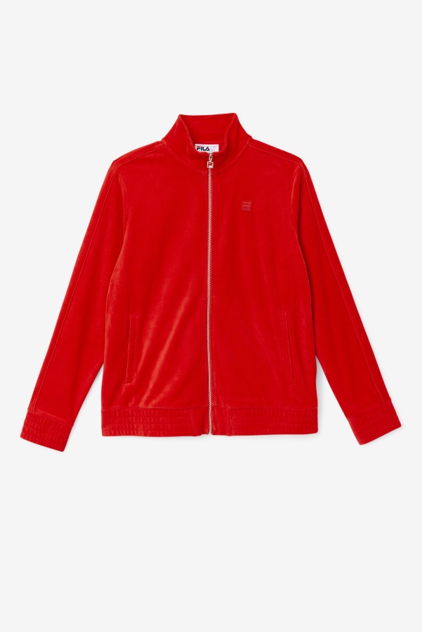 Fila Deverall Velour Jacket Red
