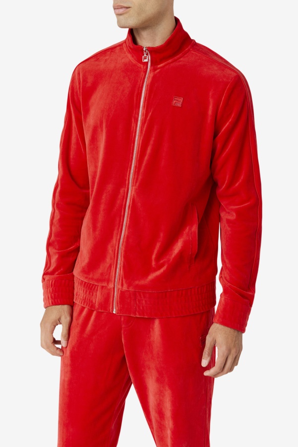 Fila Deverall Velour Jacket Red