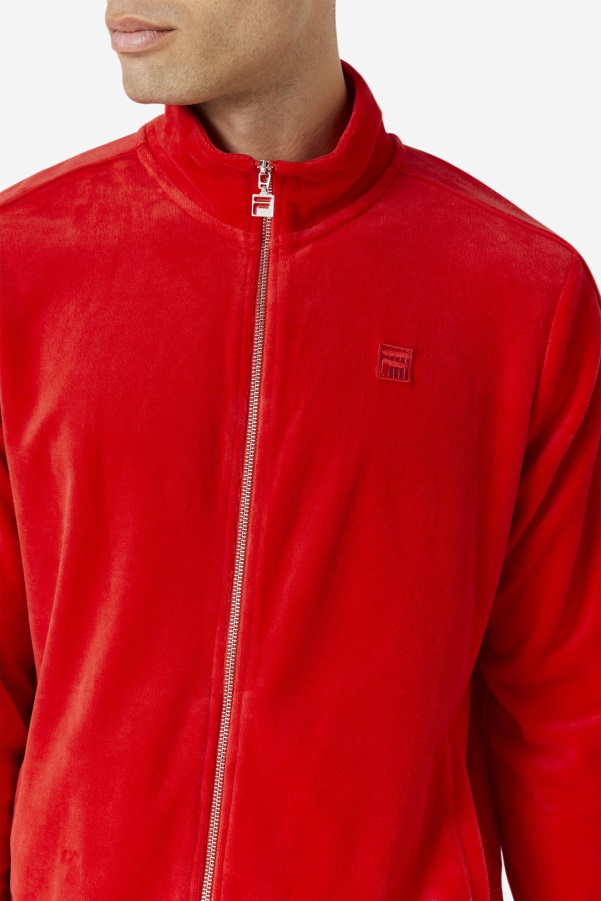 Fila Deverall Velour Jacket Red