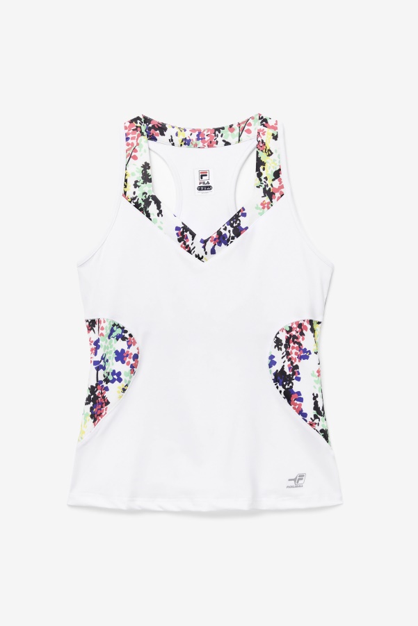 Pickleball Halter Tank Multicolor Floral Print/White Fila