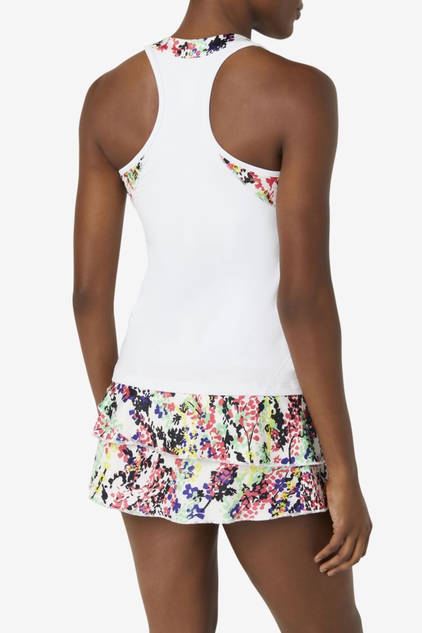Pickleball Halter Tank Multicolor Floral Print/White Fila