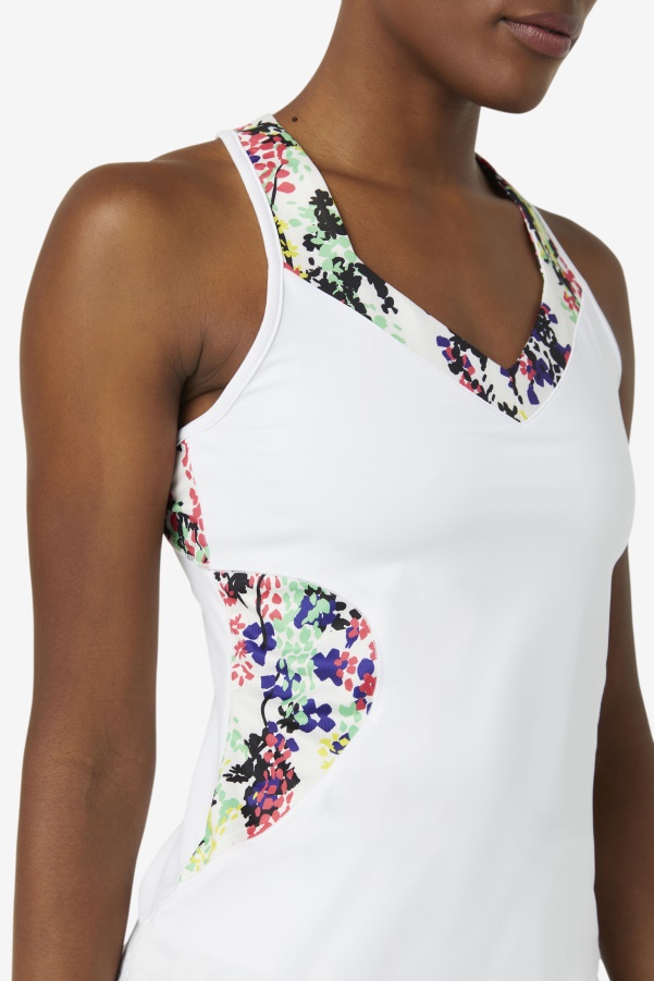 Pickleball Halter Tank Multicolor Floral Print/White Fila