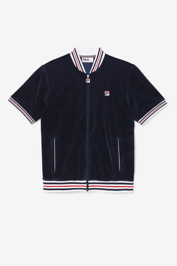 Fila Estudio Velour Jacket Navy/White