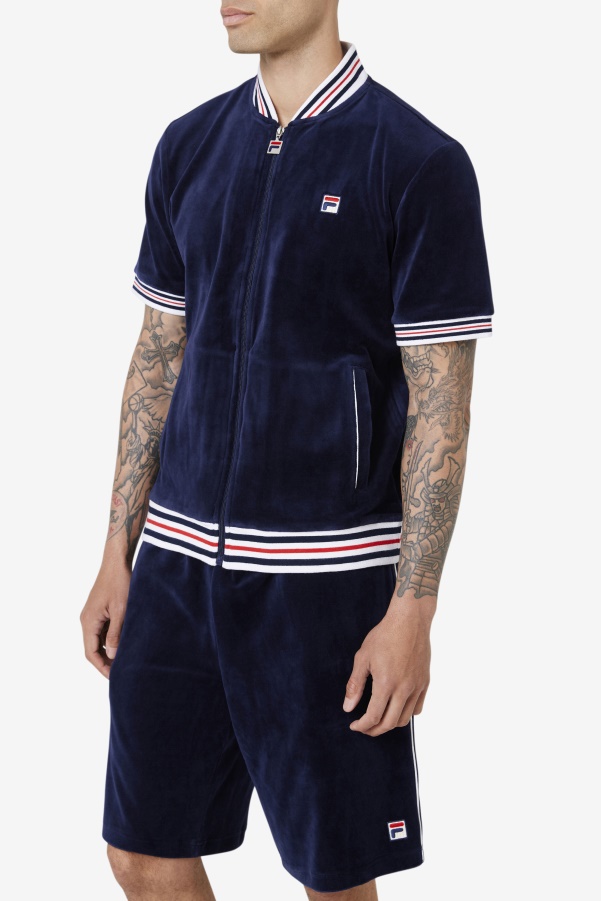 Fila Estudio Velour Jacket Navy/White