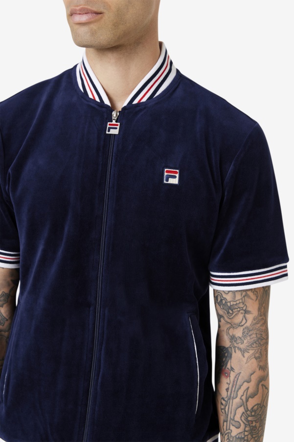Fila Estudio Velour Jacket Navy/White